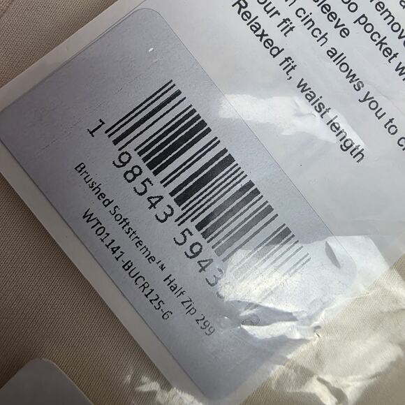 Lululemon Size 6 Brushed Softstreme Half Zip Butter Cream Oversized Peloton - Picture 5 of 5